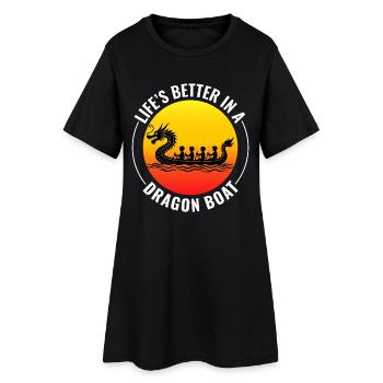 Équipage de course de bateaux-dragons - Robe T-shirt Femme - noir - Devant