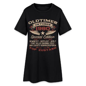 Cadeau 45ème anniversaire Voiture Ancienne Octobre 1980 - Robe T-shirt Femme - noir - Devant
