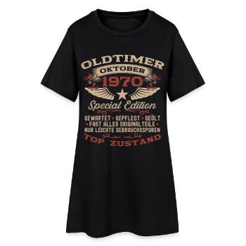 55. Geburtstag Geschenk Oldtimer Oktober 1970 - Frauen T-Shirt-Kleid - Schwarz - Vorne