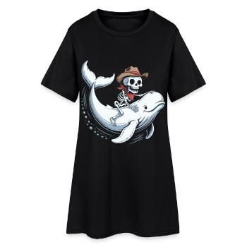 Crâne de cow-boy sur béluga - Robe T-shirt Femme - noir - Devant