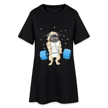 Carlin Haltérophilie Gym - Robe T-shirt Femme - noir - Devant