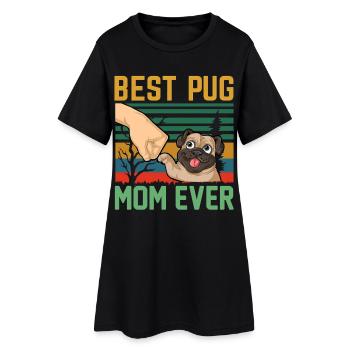 Meilleure maman carlin de tous les temps rétro - Robe T-shirt Femme - noir - Devant