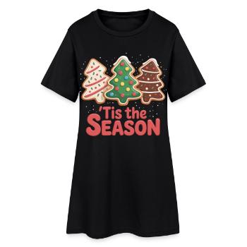 Chemise de Noël en pain d’épices - Robe T-shirt Femme - noir - Devant