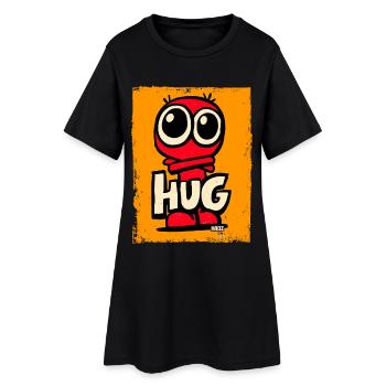 Petit monstre mignon avec de grands yeux - Robe T-shirt Femme - noir - Devant