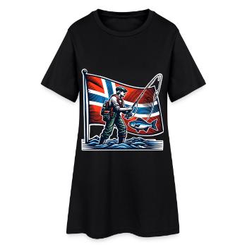 Norway Angler Fishing - Robe T-shirt Femme - noir - Devant