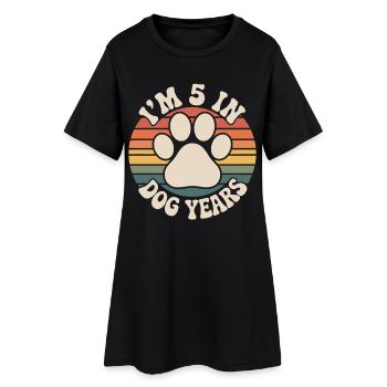 5 en Chien Années 35 Cadeau d’Anniversaire Drôle - Robe T-shirt Femme - noir - Devant