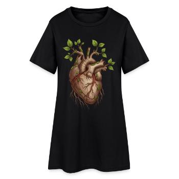 Cœur d’arbre vivant - Robe T-shirt Femme - noir - Devant