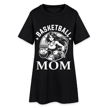 Basketball Mom Design – Stolz & Teamgeist - Frauen T-Shirt-Kleid - Schwarz - Vorne