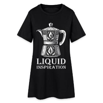 Conception de cafetière – Liquid Inspiration - Robe T-shirt Femme - noir - Devant