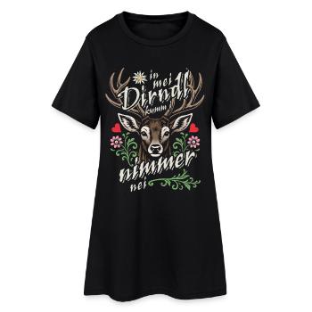 In mei Dirndl kumm i nimmer nei - Tracht & Gaudi - Frauen T-Shirt-Kleid - Schwarz - Vorne