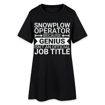 Snowplow Operator Genius Schneepflugfahrer - Frauen T-Shirt-Kleid - Schwarz - Vorne