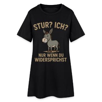 Conception humoristique d’âne avec le dicton Têtu ? Je? - Robe T-shirt Femme - noir - Devant