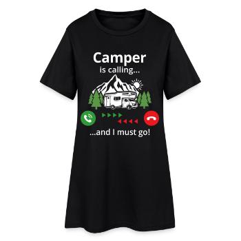 Camper is calling... and i must go - Women’s T-Shirt Dress - black - Front