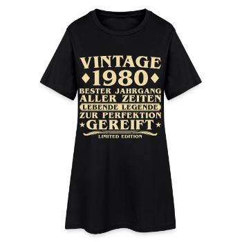 Millésime 1980 Millésime Né 45 ans - Robe T-shirt Femme - noir - Devant
