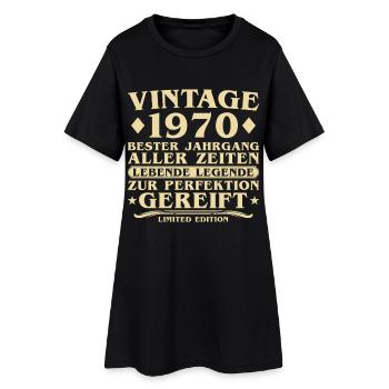 Millésime 1970 Vintage Né 55 ans - Robe T-shirt Femme - noir - Devant