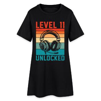 Niveau 11 Débloqué, 11ème anniversaire - Robe T-shirt Femme - noir - Devant