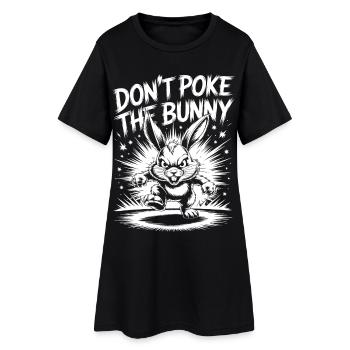 Warnung vor dem aggressiven Kaninchen - Frauen T-Shirt-Kleid - Schwarz - Vorne