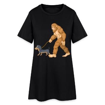 T-shirt teckel de marche Bigfoot - Robe T-shirt Femme - noir - Devant