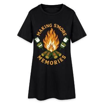 making S'more memories lustiges Camping design - Frauen T-Shirt-Kleid - Schwarz - Vorne