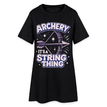 Bogenschießen Eine Sache Der Sehne Bogenschütze - Frauen T-Shirt-Kleid - Schwarz - Vorne