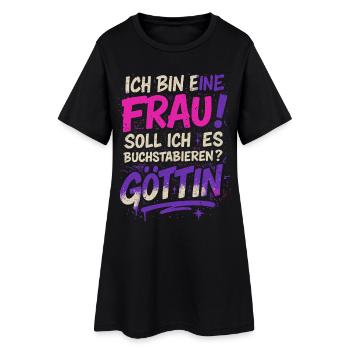 Girl Power Dire avec Graffiti Design - Robe T-shirt Femme - noir - Devant