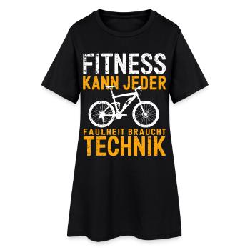 Funny e-bike saying fitness can be done by everyone - Women’s T-Shirt Dress - black - Front