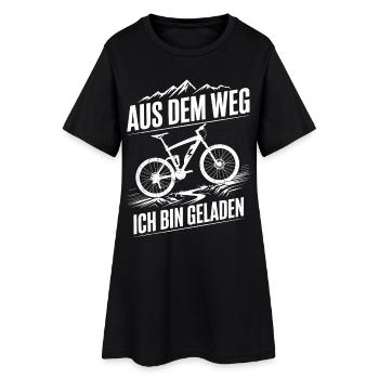 E-Mountain Bike Riding Fun Saying - Out of the Way - Women’s T-Shirt Dress - black - Front