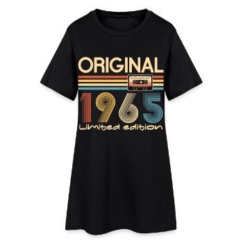 Original 1965 Geburtstag 60 Jahre altes Partygeschenk - Frauen T-Shirt-Kleid - Schwarz - Vorne