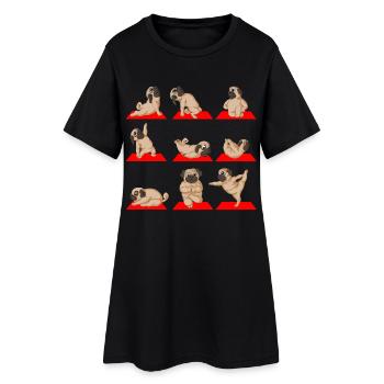 Carlin Yoga Namaste Drôle - Robe T-shirt Femme - noir - Devant