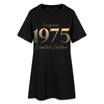 50ème Anniversaire Original Octobre Millésime 1975 - Robe T-shirt Femme - noir - Devant