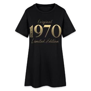 55ème Anniversaire Original Octobre Millésime 1970 - Robe T-shirt Femme - noir - Devant