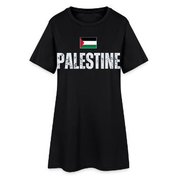 Drapeau palestinien, patriote palestinien - Robe T-shirt Femme - noir - Devant