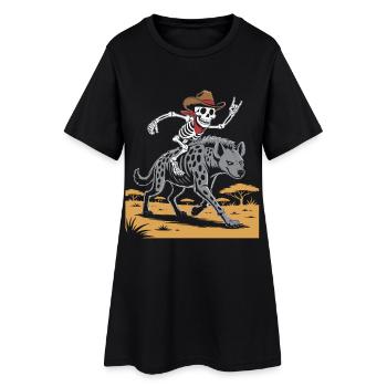 Squelette sur hyène dans le style du Far West - Robe T-shirt Femme - noir - Devant