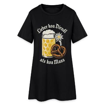Lieber koa Dirndl als koa Mass - Bier und Gaudí - Robe T-shirt Femme - noir - Devant