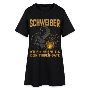 Soudeuse à chaud avec conception en forme de cœur - Robe T-shirt Femme - noir - Devant