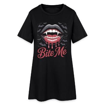 Bloody Vampire Lips T-Shirt Halloween - Robe T-shirt Femme - noir - Devant