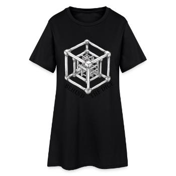 Vie intérieure W6 Dice – Derrière le dessin animé Dice - Robe T-shirt Femme - noir - Devant