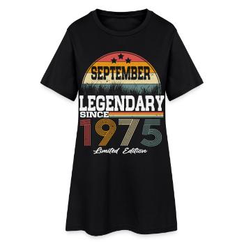 Des légendes sont nées en septembre 1975 - Robe T-shirt Femme - noir - Devant