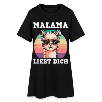 Soon to be mom MALAMA LOVES YOU Funny - Women’s T-Shirt Dress - black - Front