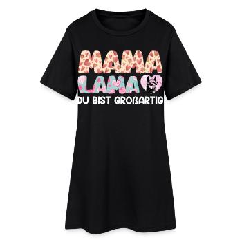 MAMA LAMA TU ES SUPER Drôle - Robe T-shirt Femme - noir - Devant