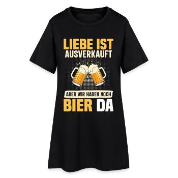 Malle LIEBE IST AUSVERKAUFT BIER IST NOCH DA - Frauen T-Shirt-Kleid - Schwarz - Vorne