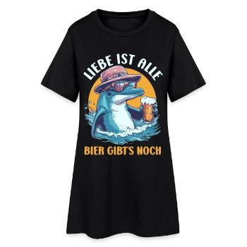 Malle LIEBE IST ALLE BIER GIBT'S NOCH Lustig - Frauen T-Shirt-Kleid - Schwarz - Vorne