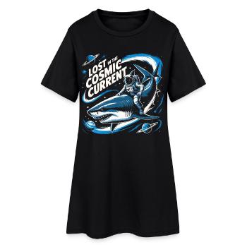 Astronomie et cosmologie - Requin surréaliste - Dire - Robe T-shirt Femme - noir - Devant
