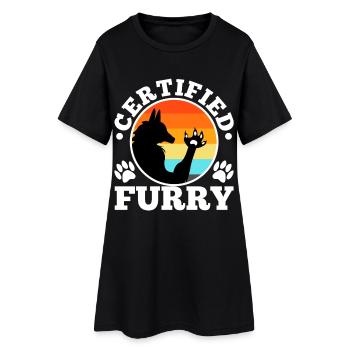 Certified furry - Women’s T-Shirt Dress - black - Front