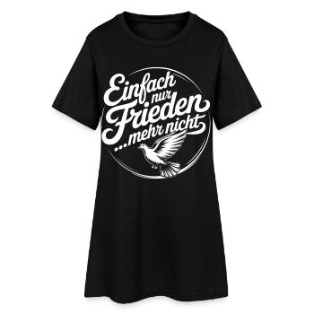 Frieden mit Taube – Friedenssymbol Design - Frauen T-Shirt-Kleid - Schwarz - Vorne