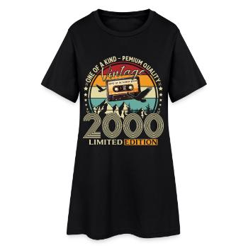 25th Birthday Cassette October Vintage 2000 - Women’s T-Shirt Dress - black - Front