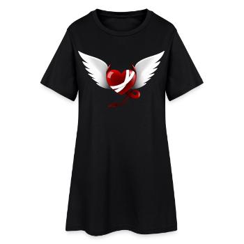 Heart Devil Angel Design Gift - Women’s T-Shirt Dress - black - Front