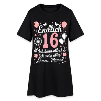 Enfin 16 anniversaire 16 ans cadeau fille - Robe T-shirt Femme - noir - Devant