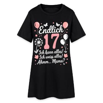 Enfin 17 Anniversaire 17 Ans Cadeau Fille - Robe T-shirt Femme - noir - Devant