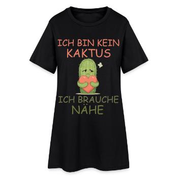 Cactus with a heart – proximity instead of spines - Women’s T-Shirt Dress - black - Front